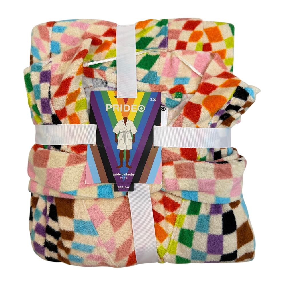 Target Price Adult Rainbow Checkered Robe - Size 1X - NWT